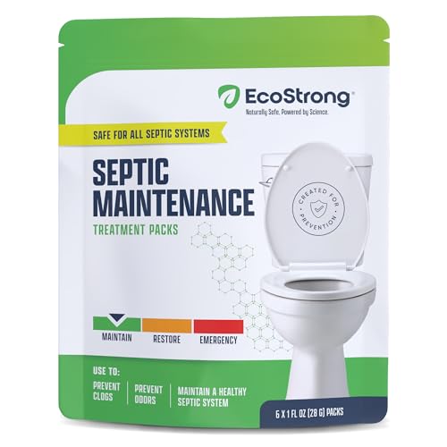 Septic Tank Treatment Packets | Enzyme Rapid Action Breaks Down Grease, Paper, Organic Solids - Controls Drain & Septic Odors - Eco Safe Sewage Backup Prevention (Pack of 12)