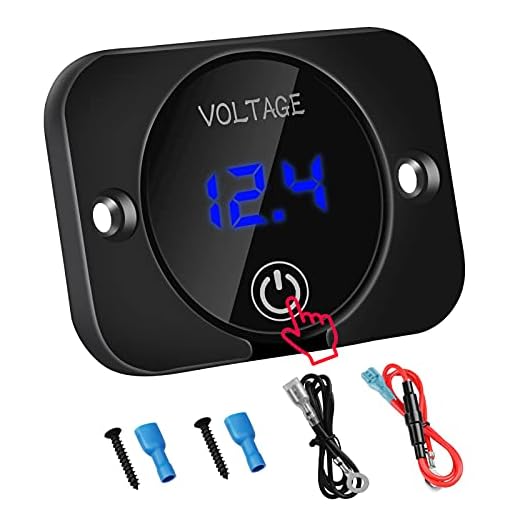 Voltímetro digital LED DC 12V 24V Probador de voltaje a prueba de agua para automóvil, barco, vehículo, camión, autocaravana con pantalla digital de luz azul, panel de pantalla táctil