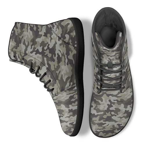 Image of Fashion Print Womens Mens High Top Barefoot Sneakers Flat Shoes