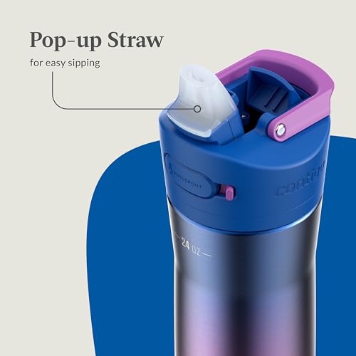 Image of Contigo Ashland Chill 2.0 Stainless Steel Water Bottle with AUTOSPOUT Lid, 24 oz, Lazuli Ombre