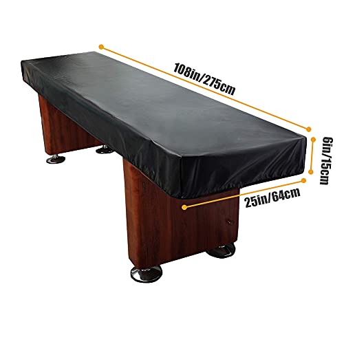 COOSOO Shuffleboard Table Cover Waterproof Outdoor 9FT 12FT 14 FT Shuffleboard Table Cover Weather Resistant Dustproof Furniture Protective Black by COOSOO - Used condition - Image 7