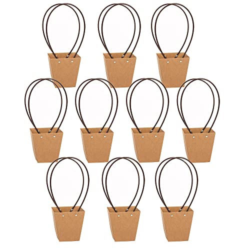 STKMELON Confezione da 20 sacchetti regalo in carta kraft, impermeabili, con manico, per compleanni, matrimoni, feste