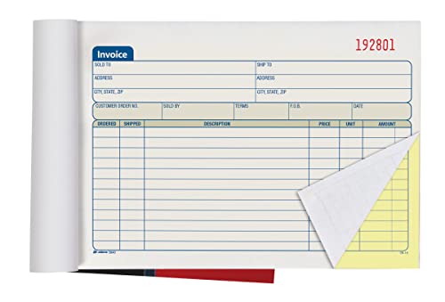 Adams Invoice Book 3 Pack, 2 Part Carbonless Invoices, Horizontal Sales Slip, 5-9/16 X 8-7/16 Inches, 50 Sets Per Book (Dc5840-3) #TOP2