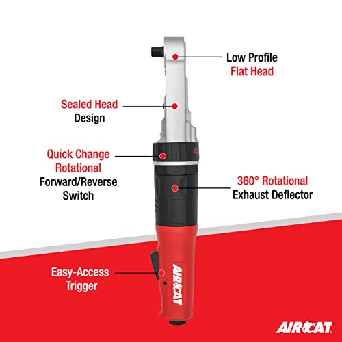 Aircat 809-Sh: Sealed Flat Head Ratchet 350 Rpm, 60 Ft-Lbs Maximum Torque - 3/8-Inch #TOP1