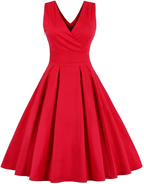 Amazon Co Jp Sbwfh 女性服夏のレトロ50s 60sドレスドットピンナップロカビリーセクシーパーティーチュニックドレス Color Red Size Large Code ファッション