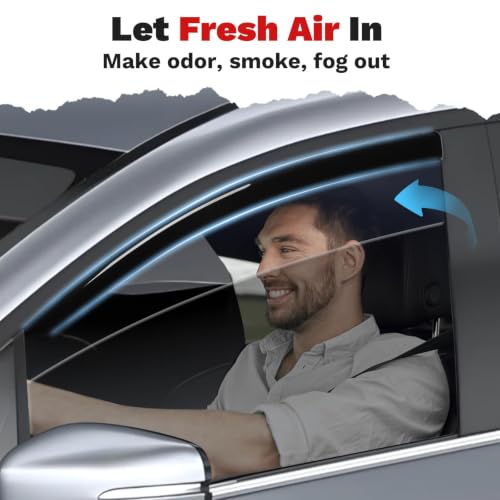 Image of Canvcle Odyssey Rain Guards - Window Visors for Honda Odyssey 2018-2025 2026, Outside-Mount Tape-On Side Window Wind Deflectors for Odyssey Accessories, Vent Visors Shades Rainproof Black 4PCS