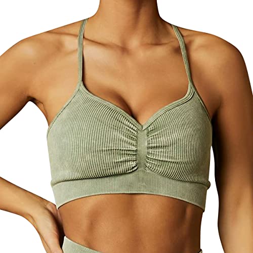 Soutien-gorge de sport à volants et coupe slim sans couture pour gym