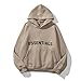 Price comparison product image ZZHC FEAR OF GOD ESSENTIALS FOG Pullover Hoodie, Men Women Couple Cotton 3D Silicone Reflective Letters Casual Loose Tracksuits Sweatshirt Fleece Camel-S