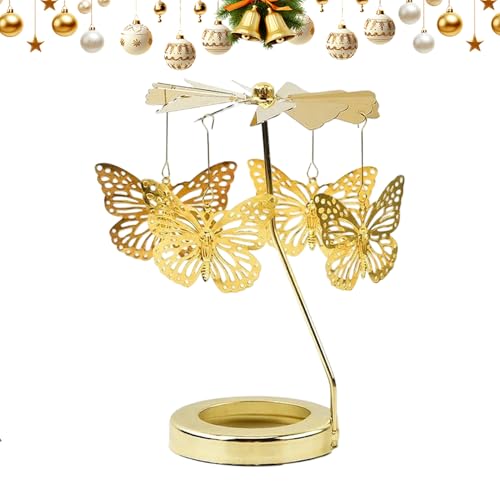Carrusel móvil de velas, portavelas de Navidad, centros de mesa para cocina, boda, fiesta, restaurante, baño, apartamento, meditación, festival, cumpleaños