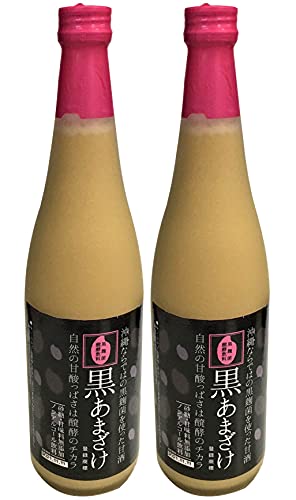 無添加　沖縄唯一の甘酒　黒あまざけ 720ml×２本 ★宅配便★黒麹を使った沖縄唯一の甘酒。お米のやさしい甘さとクエン酸のほのかな酸味のバランスが絶妙なすっきりとした味わい。砂糖不使用。ノンアルコール。