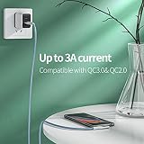Fasgear Kabel USB C 90 stopni: kabel do szybkiego ładowania typu C kabel do szybkiego ładowania kompatybilny z Sam-sung Galaxy S24 S10 plus S9 S8 A70 A51 | Hua-wei P30 P20 | Red-mi Note 8 (3 m, 2