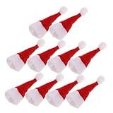 COOLHIYA 10個クリスマス装飾用ワインボトルカバー サンタ帽子形状 瓶密封キャップ スパークリングワイン カヴァ対応 ホリデーパーティーテー