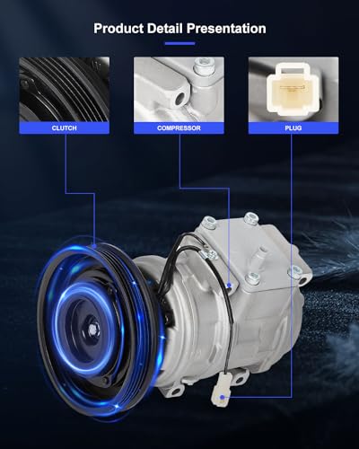 Image of ECCPP AC Compressor for Chrysler Sebring for Dodge Avenger 2.0L 1995-1999 | for Mitsubishi Eclipse 2.0L 1996-1998 Fast Cooling A /C Compressor with Clutch