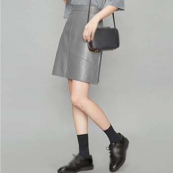 Amazon.co.jp: Obumi 秋の女性のレザー スカート ハイウエスト