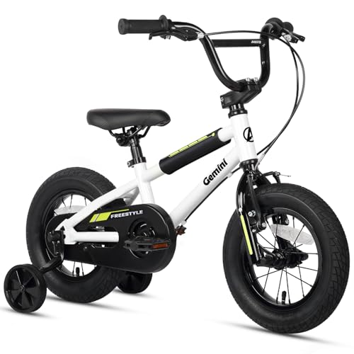 Avasta 12 Pulgadas De Estilo Bmx Bicicleta Para Niños Con Ruedas De Entrenamiento Freno De Montaña Para 1 2 3 4 Años De Edad Los Niños Las Niñas Jinete Principiante, Blanco