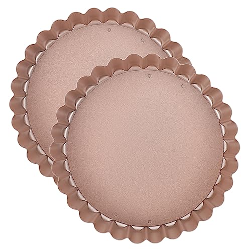 GRIRIW Set of 2 Mini Tart Pans Metal Removable Bottom Baking Trays for Flan Quiche