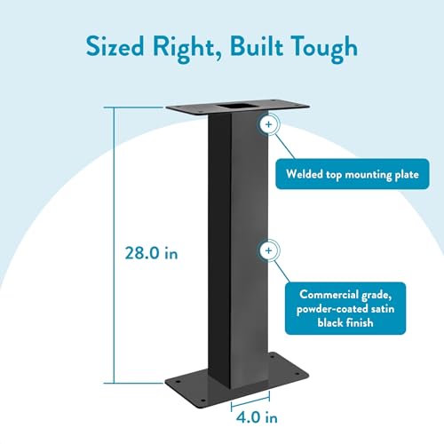 Architectural Mailboxes Oasis 28" H Pedestal Galvanized Steel Mailbox Post, Compatibility Code H, K, 5106B, Black by ARCHITECTURAL MAILBOXES - Image 5