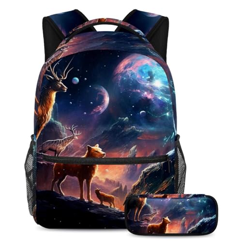 Sac d'école animaux étoilés pour soulager le dos des enfants et adolescents