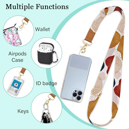 Image of Piefly Cell Phone Lanyard Crossbody Wrist Strap Adjustable for Women Boho | Travel Daily Cruise, Around the Neck, Hands-free, Universal, Fit Keys ID badge, Accessories, Compatible with Most Smartphones