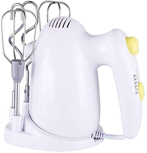 Elektrischer Handmixer 5 Geschwindigkeitsstufen mit Ständer 1paar Schneebesen, 1paar Knethaken, Küche Backen Kuchen Mini…