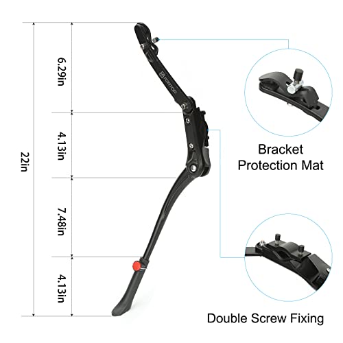 FORTOP Bike Kickstand, Adjustable Aluminum Alloy Bicycle Support Kick Stand Fit for 22\'\' 24\'\' 26\'\' 27.5\'\' 29\'\' Inch Mountain Bike/BMX/MTB/City Commuter Bike/Sports Bike/Adult Bike/Road Bike - Thumbnail 2
