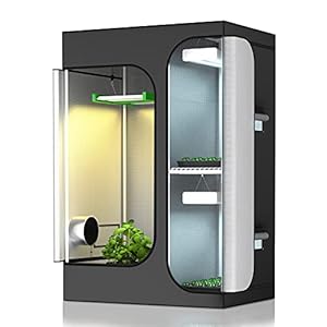 TopoGrow 2-in-1 36″X24″X53″ Grow Tent Indoor Reflective Diamond Mylar Growing Tents Room House for Plant Propagation, Veg and Flower with Removable Floor Tray Exhaust Vents Hydroponic Growing System