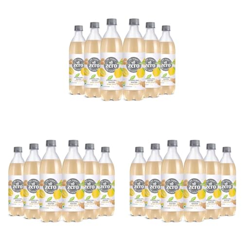 Image of Paper Boat Ginger Lemon Sparkling Water, Pack of 18, 600ml Each | Carbonated Water | Zero Sugar, Zero Calories I Sugar Free