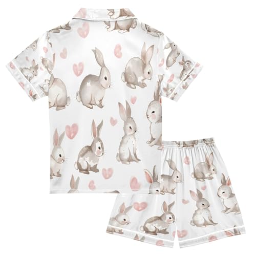 senya Pajama Sets Silky Button Down Nightwear Sleepwear Size 5-14 Years Grey Animal2