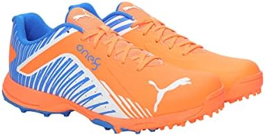 Puma 22 Fh Rubber Men's Cricket Shoes Leather, Neon Citrus-Puma White-Bluemazing, 10 UK | Image 6