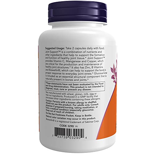 Now Supplements, Joint Support™ With Glucosamine, Boswellin® And Sea Cucumber, 90 Capsules #TOP2