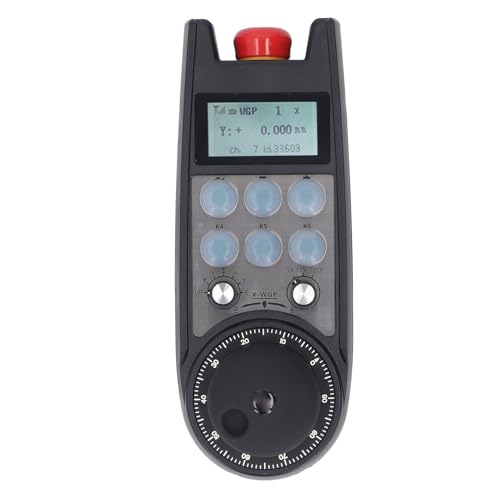 6 Axle CNC Handwheel Controller Manual Pulse Generator 40M Range Cordless Electronic Handwheel with Emergency Stop for Carving Milling Machine