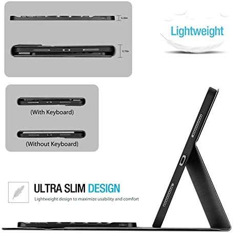 ProCase US-English Keyboard Case for iPad Air 5 Gen 2022/4 generacji 10,9 cala 2020 (QWERTY-US Layout), Slim Lightweight Smart Cover z magnetycznie wykrywaną bezprzewodową klawiaturą czarny