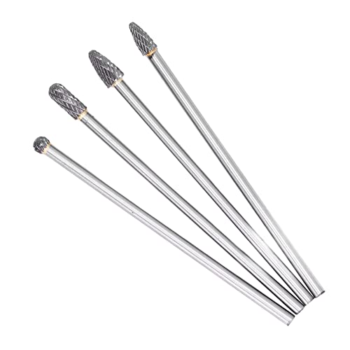 Set de 4 fresas rotativas de carburo extendidas miniatura 3