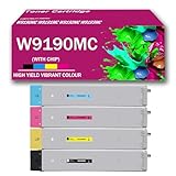 ➤【Imprimantes compatibles】Cartouches de toner couleur W9190MC compatibles avec les imprimantes multifonctions HP Color Laser-jet Managed MFP E77825dn E77825z E77830dn E77830z. (Avec puce, utilisable directement sur l'imprimante)