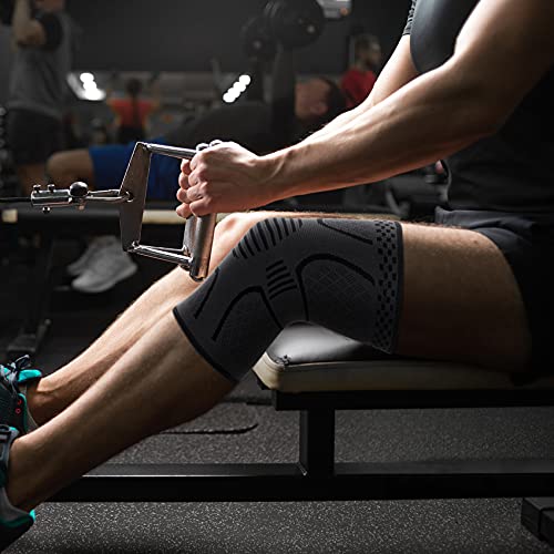 Double Couple 2 Pack Copper Knee Brace Knee Compression Sleeve Support For Men Women Knee Pain Working Out Running Sport Arthritis (Black, Medium) #TOP4