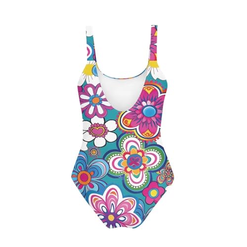 Image of Girls One Piece Swimsuit Beach Sport Athletic Bathing Suits Quick Dry Summer Hawaiian Swimwear for Teens Size 7-20