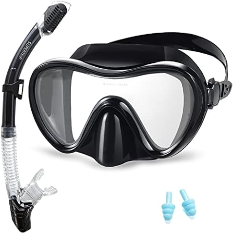 Supertrip Snorkel Set Scuba Diving Mask Snorkeling Goggles Dry Top Snorkel With Anti-Fog Film Anti-Leak Design Panoramic Wide View For Adults And Youth Cover
