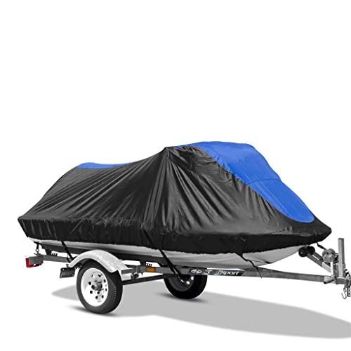 SBU 420D Jet Ski Canvas Cover Compatible for Seadoo GT GTS GTX GTI Black and Blue Travel, Mooring, Jetski PWC Storage