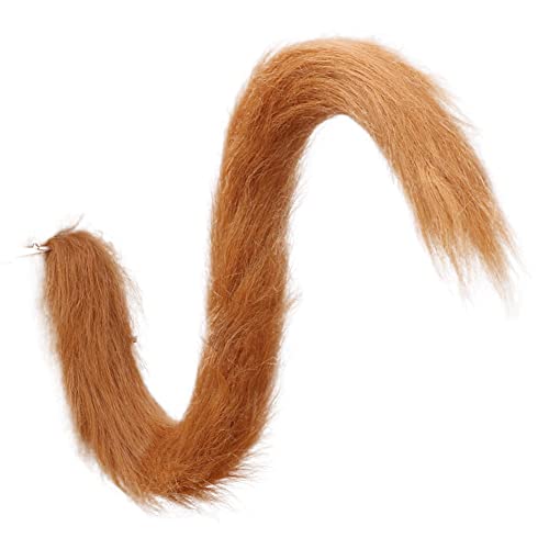 Cat Tail Cosplay 31.5 Fluffy Long Tail Plush Animal Tail for Halloween Party Fancy DressCostume Accessories (Camel)