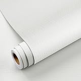Vinilo Adhesivo Muebles Textura de Ganchillo Blanco: papel pintado blanco mate es adecuado para paredes de todos los tamaños, como baños, armarios de cocina, encimeras, muebles, estanterías, aparadores y mucho más. Con este papel pintado blanco grueso y autoadhesivo, podrá renovar paredes o muebles antiguos de forma rápida y sencilla.