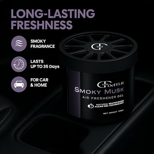 Image of Smoky Musk Gel Car Perfume | 120g Strong Fiber Air Freshener | Musk Car Scent for Fresh Interiors | Luxury Car Accessories