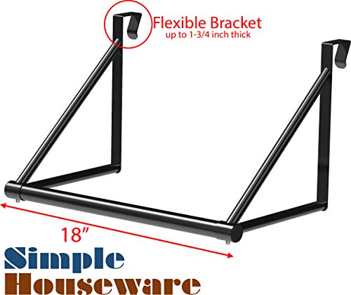 Simple Houseware Über der Tür hängende Kleiderstange, Schwarz
