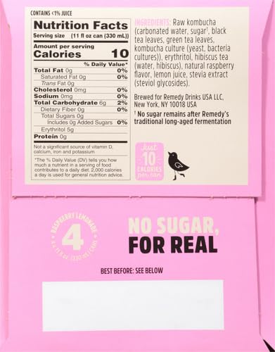 Miniatura 11 de Remedy Kombucha Tea Organic Drink - Bebida orgánica sin azúcar, keto, vegana, sin OMG, sin gluten y baja en calorías, bebida viva espumosa con