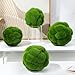 Cabilock 6pcs Green Moss Balls Decorative for Centerpiece Bowls Simulated Moss Balls Topiary Artificial Plant Ornament for Garden Wedding Party Decoration(3.9in/4.7in)