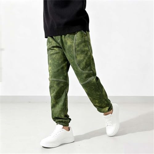 Boys Sweatpants Casual Elastic Waist Tapered Cuffed Ankle Jogger Pants - image 3