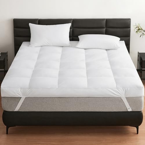 LeWinBedding Goose Feather Mattress Topper & Pillow Top King