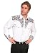 Scully Men's Pewter-Tone Embroidery Retro Western Shirt White X-Large