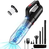 【Schnelles Aufladen & große Kapazität】 Der Staubsauger verwendet eine Schnell-Lade-Technologie und es dauert nur 2,5 Stunden, um vollständig aufzuladen. Und der Staubsauger hat 3 eingebaute 2000mAh Lithium-Akkus, er kann mit dieser Superkapazitäts-Stromversorgung 30 Minuten lang ununterbrochen arbeiten und kann alle Zimmer reinigen, nachdem sie vollständig aufgeladen sind.