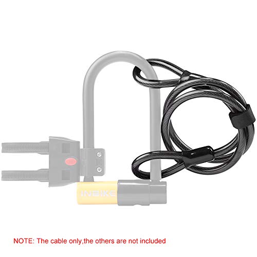 Bloqueio de cabo, Andoer Cabo de aço para bicicleta de 12 mm / 0,5 pol. Trava de cabo flexível de bi