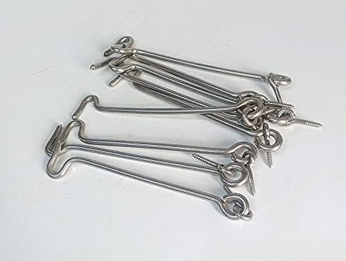 Window Eye Bolt Hook and Latch 5 inch (8 Pcs)